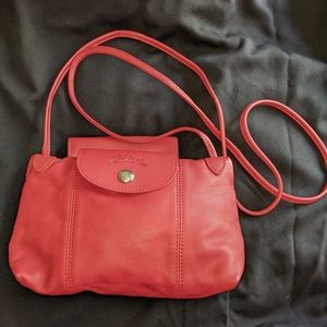 Red Longchamp crossbody bag